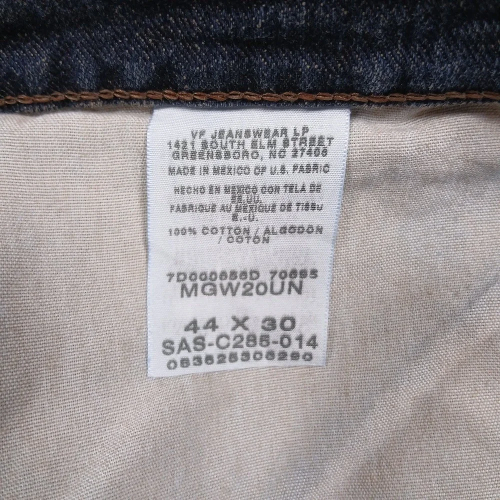 Wrangler Regular Fit Jeans Men's 44x30 Blue Denim Made in Mexico‎